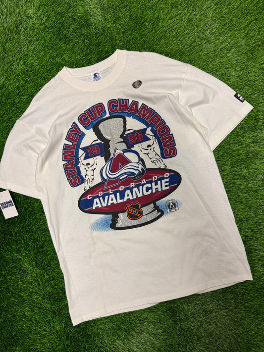 1996 Colorado Avalanche Stanley Cup Champions Deadstock Vintage Starter NHL Tee (L)