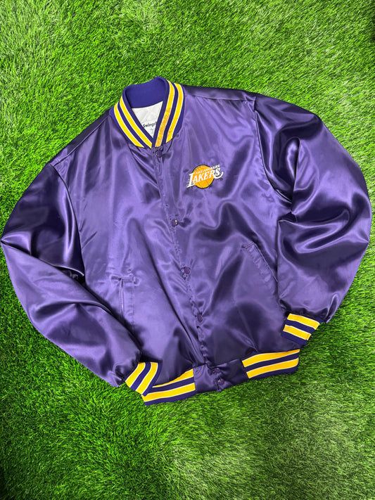 80s Los Angeles Lakers Vintage Swingster Purple Satin Jacket (L)