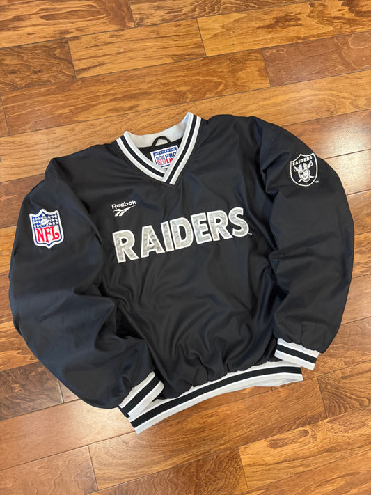 90s Oakland Raiders Reebok NFL Pro Line Windbreaker (L)