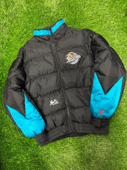90s Detroit Pistons Vintage Pro Player Down Embroidered Puffer Jacket (L)