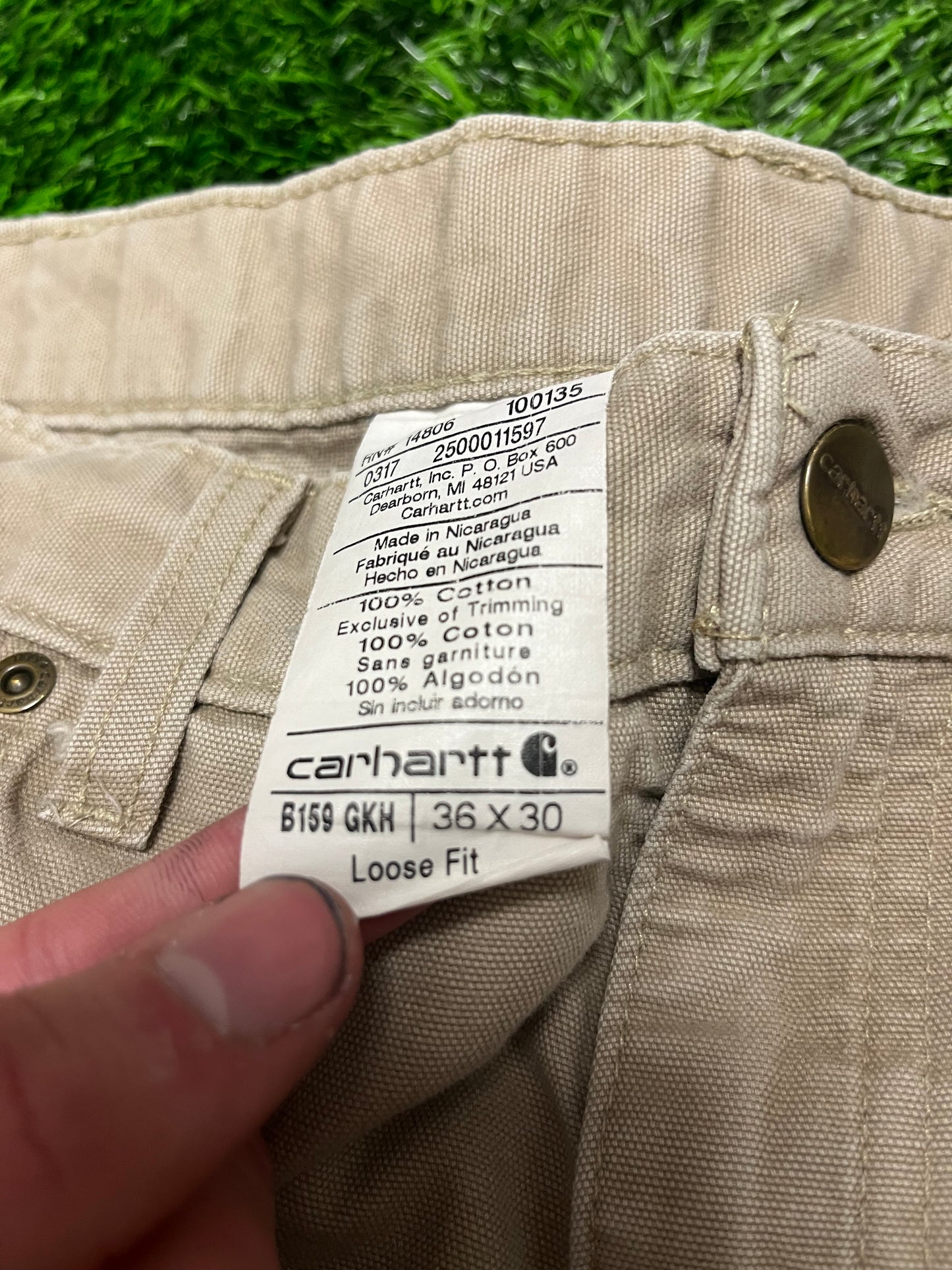 Carhartt Beige Carpenter Workwear Carpenter Pants (36 x 30)