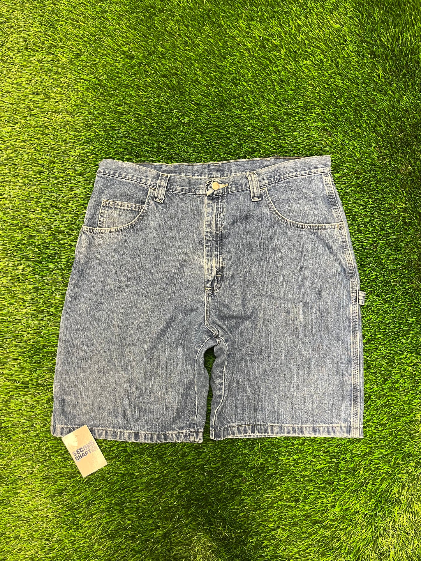 00s Wrangler Carpenter Workwear Blue Jean Shorts (38)