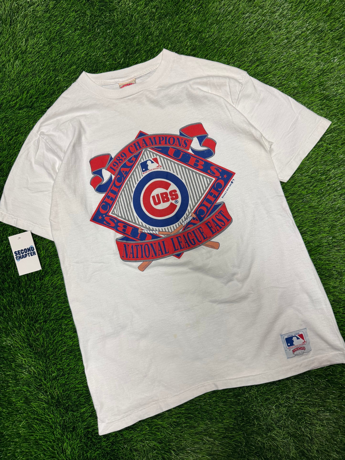 1989 Chicago Cubs Nutmeg Vintage White MLB Tee (XL)
