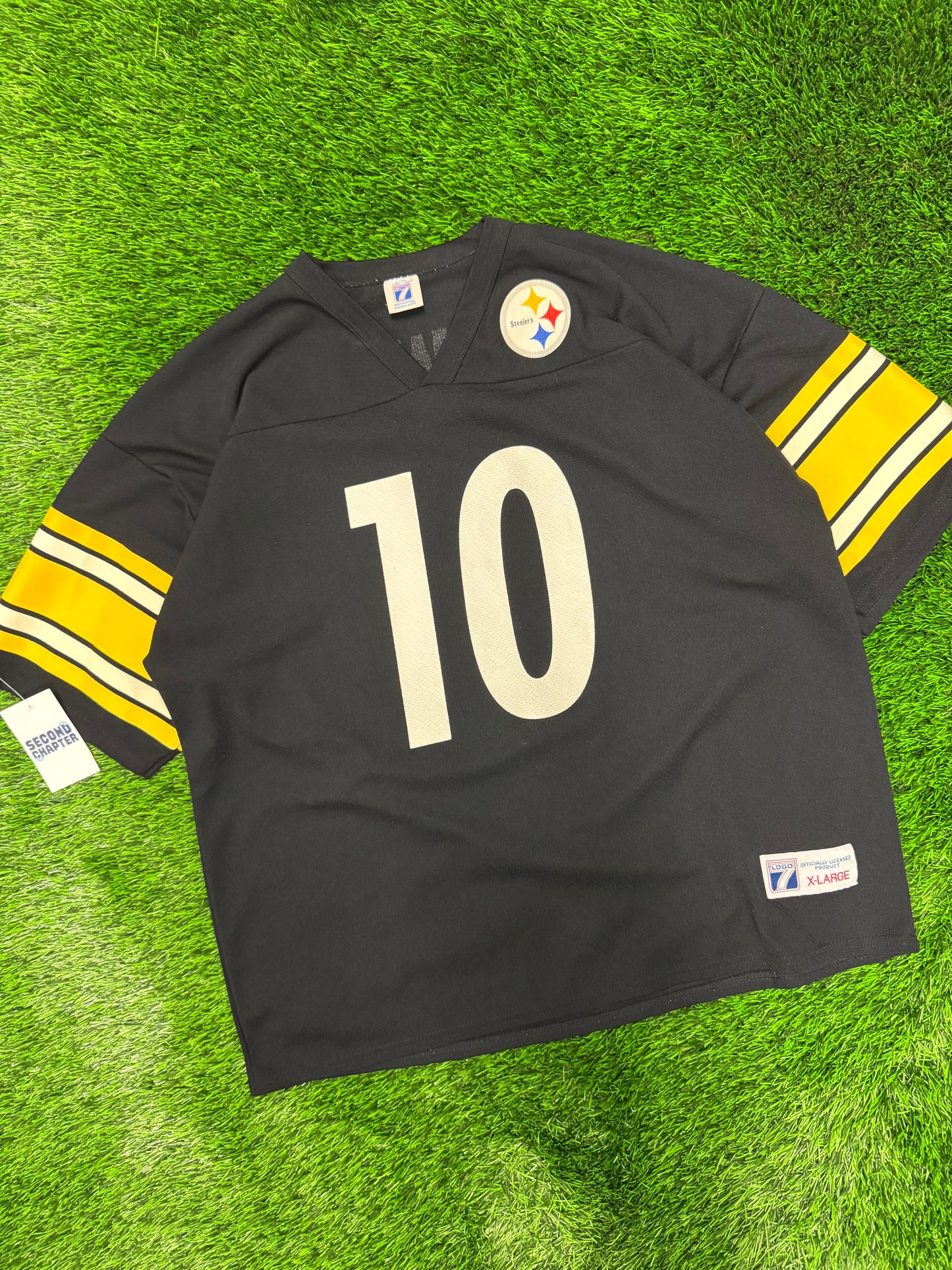 90s Pittsburgh Steelers Logo 7 Kordell Stewart #10 Jersey (XL)