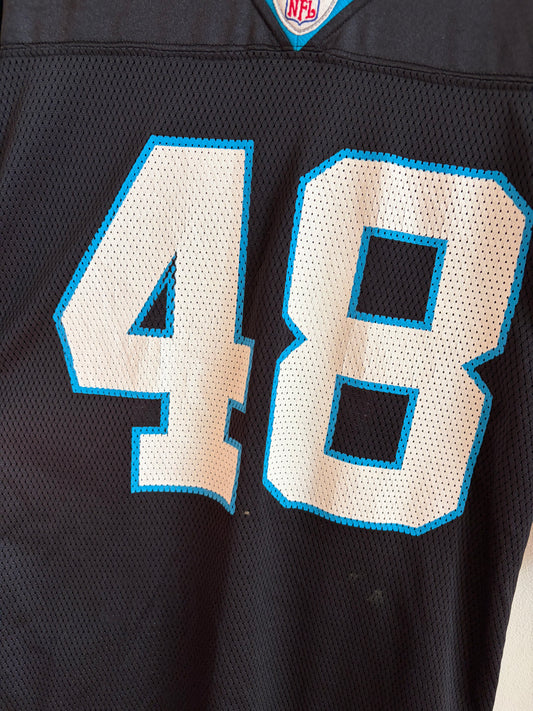 00s Carolina Panthers Stephen Davis #48 Reebok Home Jersey (L)