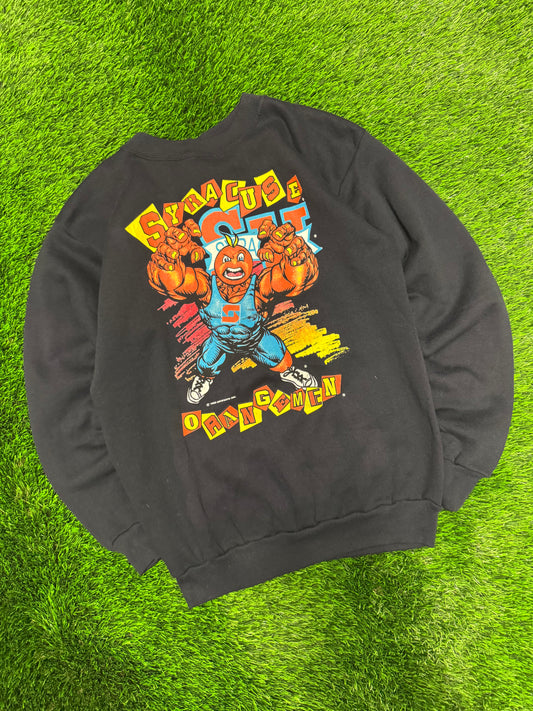 1992 Syracuse University Orangemen Big Mascot Vintage Old Logo Crewneck (L)