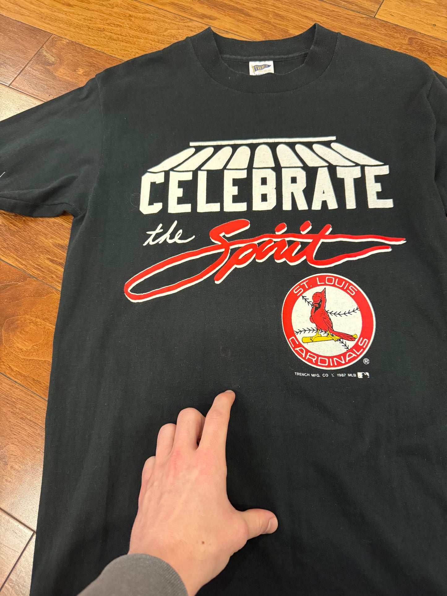 1987 St Louis Cardinals Black Vintage Tee (S)