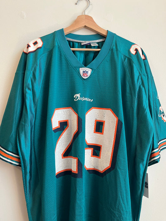 00s Miami Dolphins Sam Madison Teal Reebok NFL Jersey (XL)