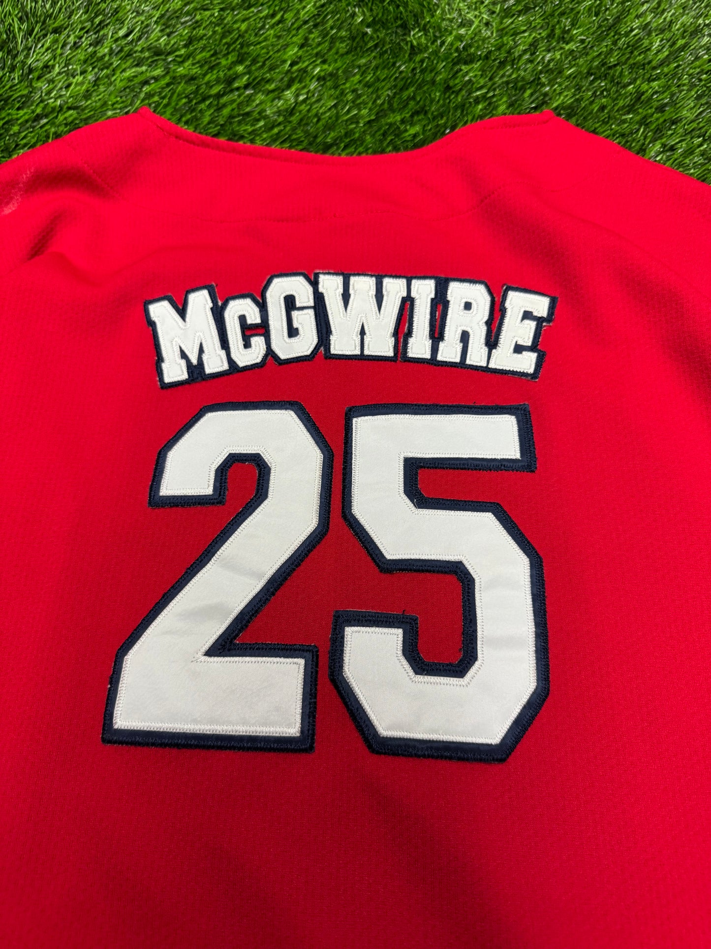 90s St Louis Cardinals Mark McGwire #25 Vintage MLB Players Choice Baseball Jersey (XL)