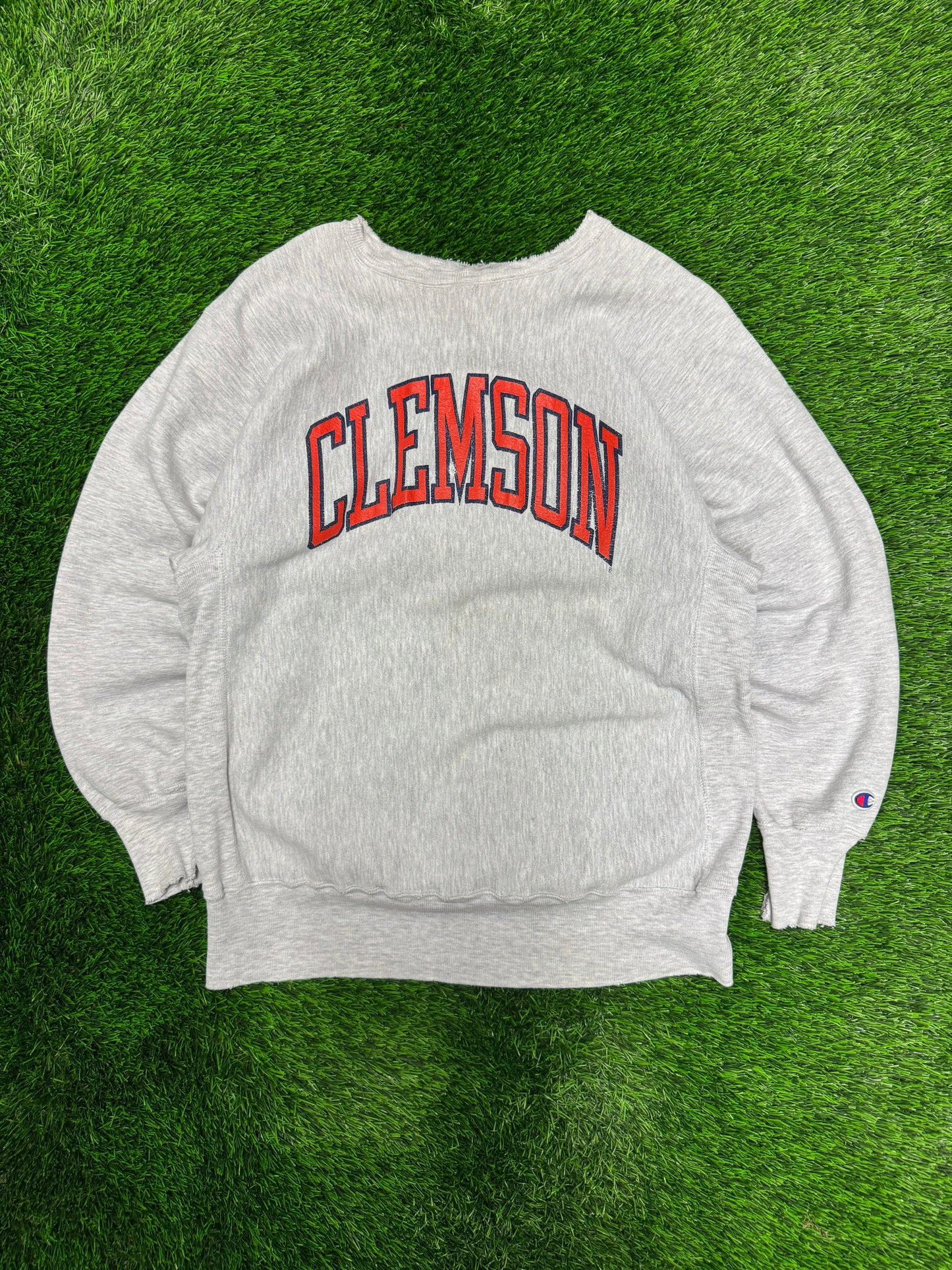 90s Clemson University Spell Out Reverse Weave Vintage Crewneck (XL)