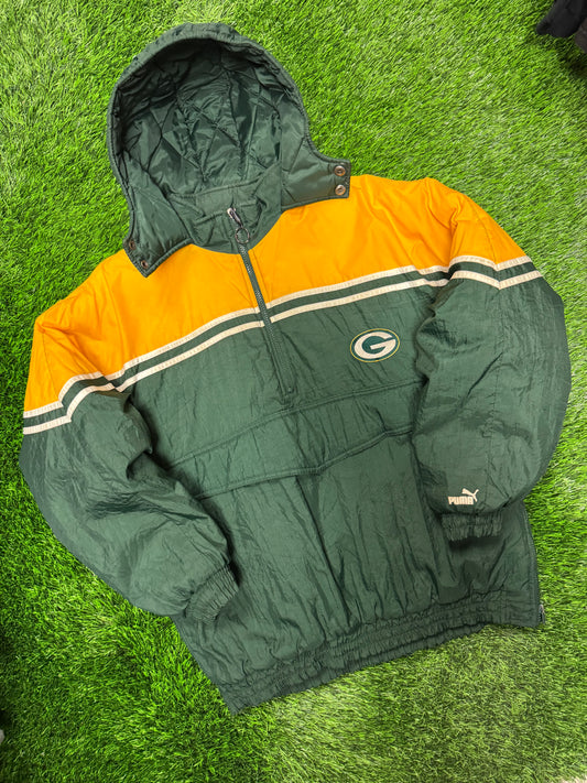 90s Green Bay Packers Puma Puffer Jacket (Youth XL)