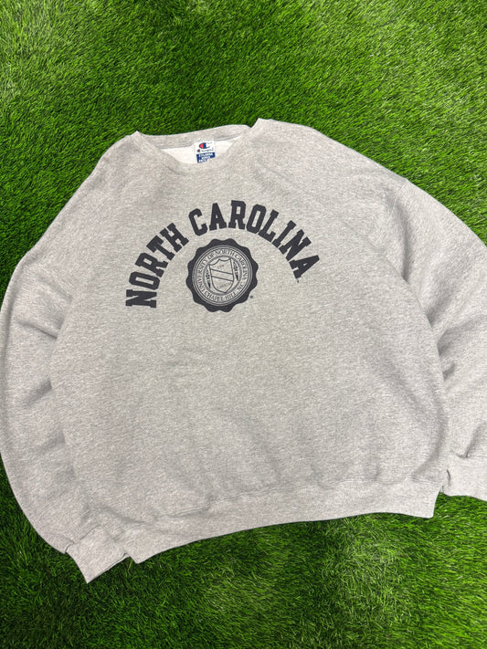 00s University Of North Carolina (UNC) Spell Out Vintage Champion Crewneck (XXL)