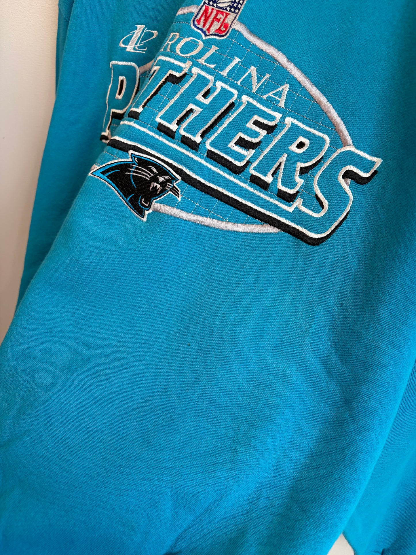 90s Carolina Panthers Logo Athletic Blue Crewneck (L)