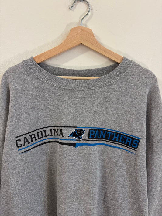 1998 Carolina Panthers CSA Grey Spell Out Crewneck (XL)