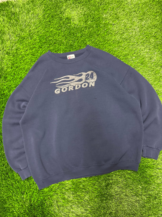 00s Jeff Gordon #24 Vintage Nascar Flames Crewneck (XL)