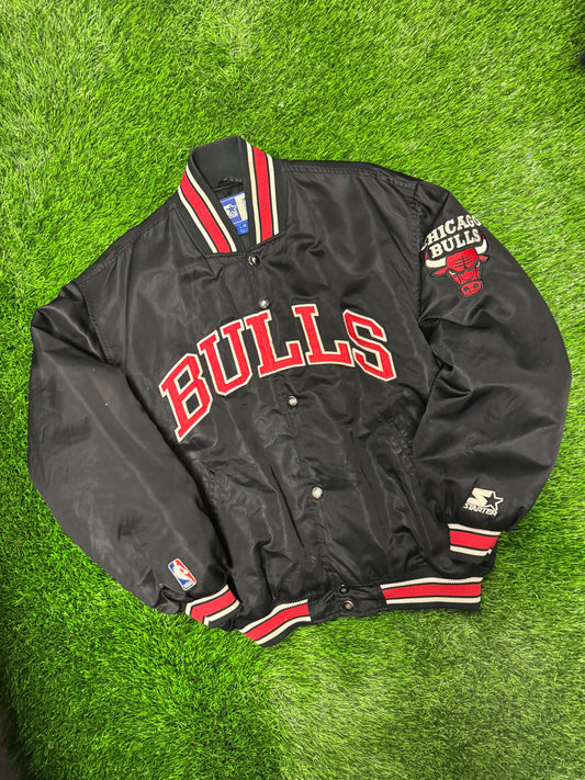 90s Chicago Bulls Vintage NBA Starter Spell Out Jacket (L)