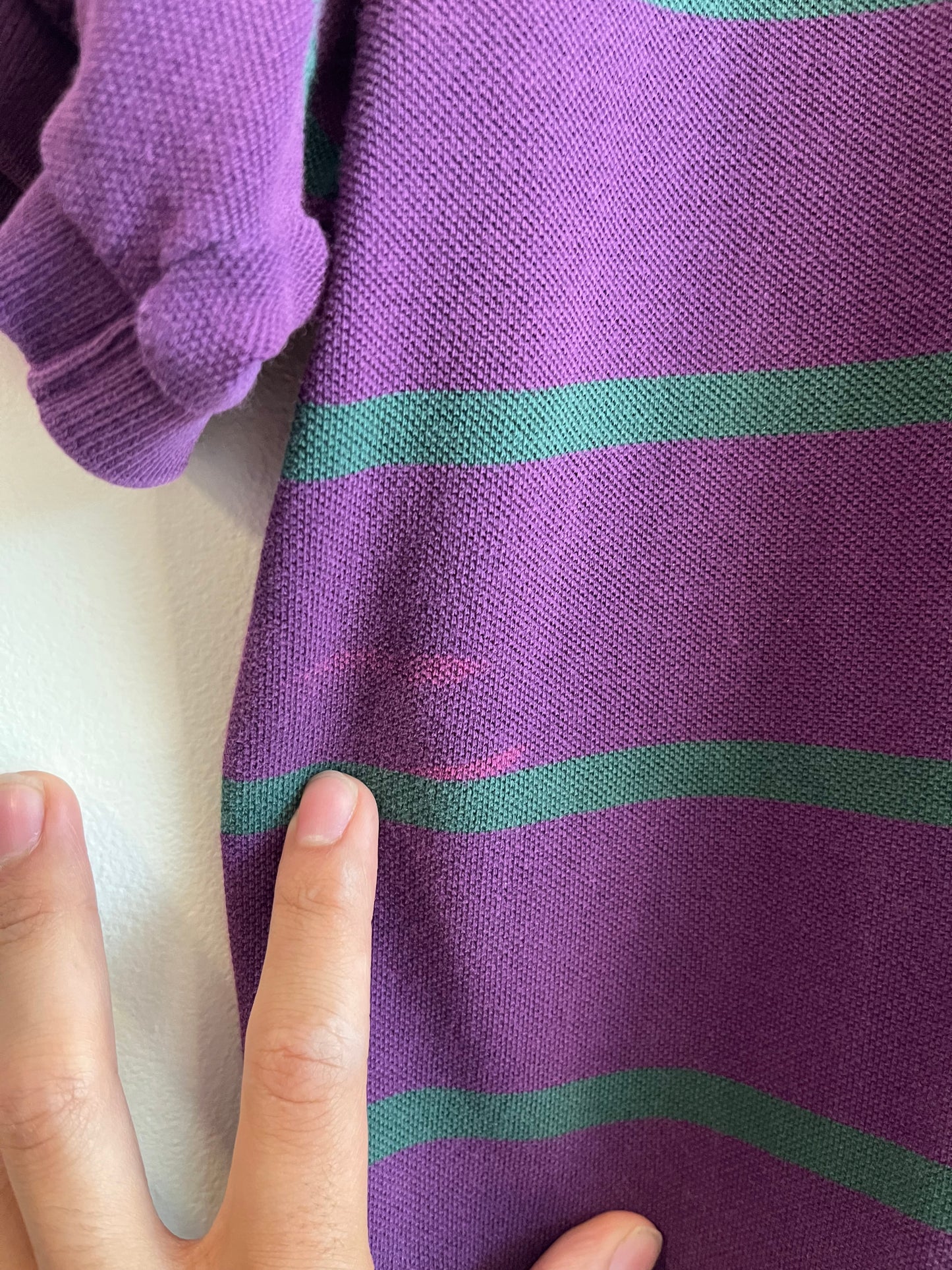 00s Polo Ralph Lauren Striped Purple Shirt (L)
