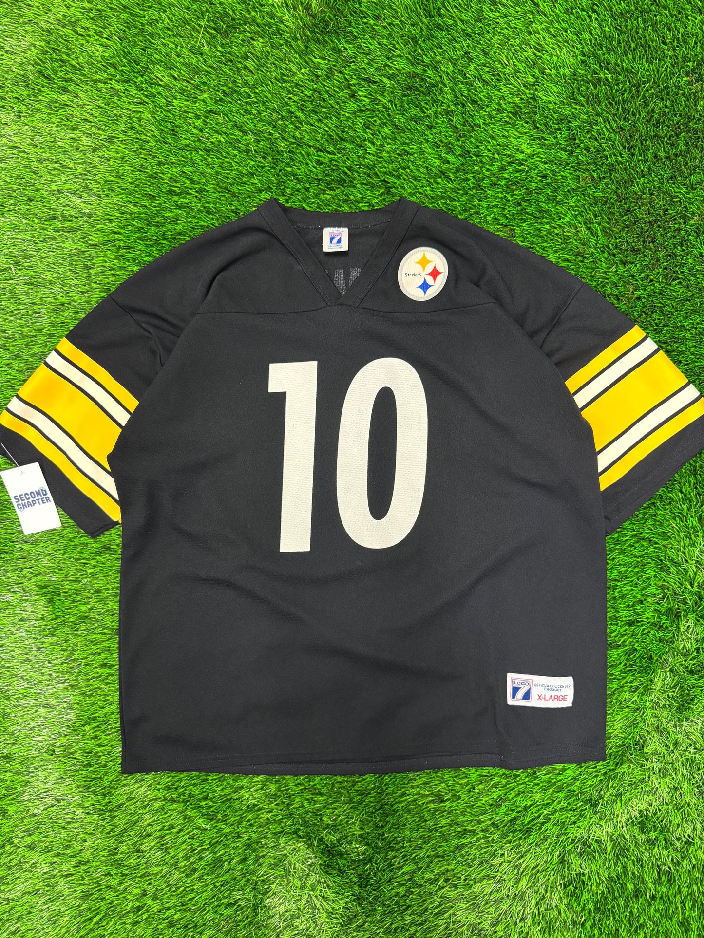 90s Pittsburgh Steelers Logo 7 Kordell Stewart #10 Jersey (XL)