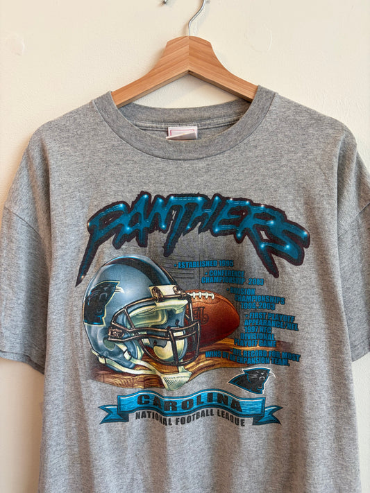 2003 Carolina Panthers Cat Scratch Helmet Tee (L)