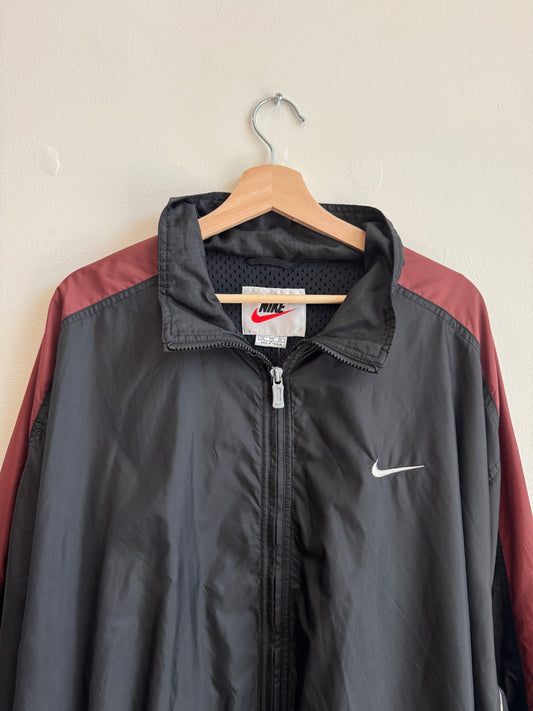 90s Nike Black/Burgundy Windbreaker (XXL)
