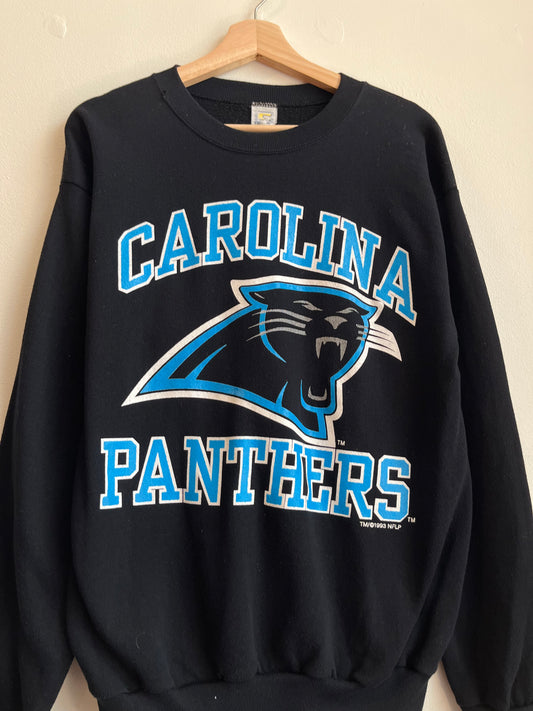 1993 Carolina Panthers Spell Out Black Crewneck (L)