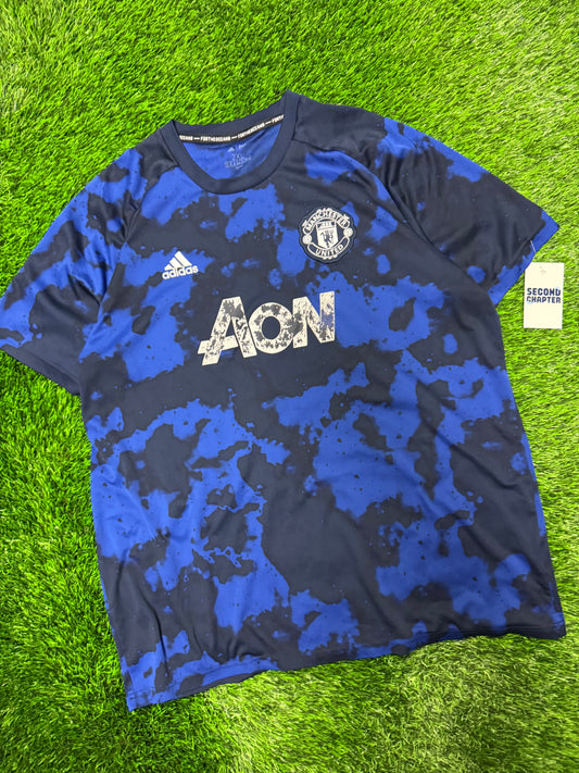 Manchester United Parley Training Jersey Adidas Blue AON Jersey 2019-20 Kit (XXL)