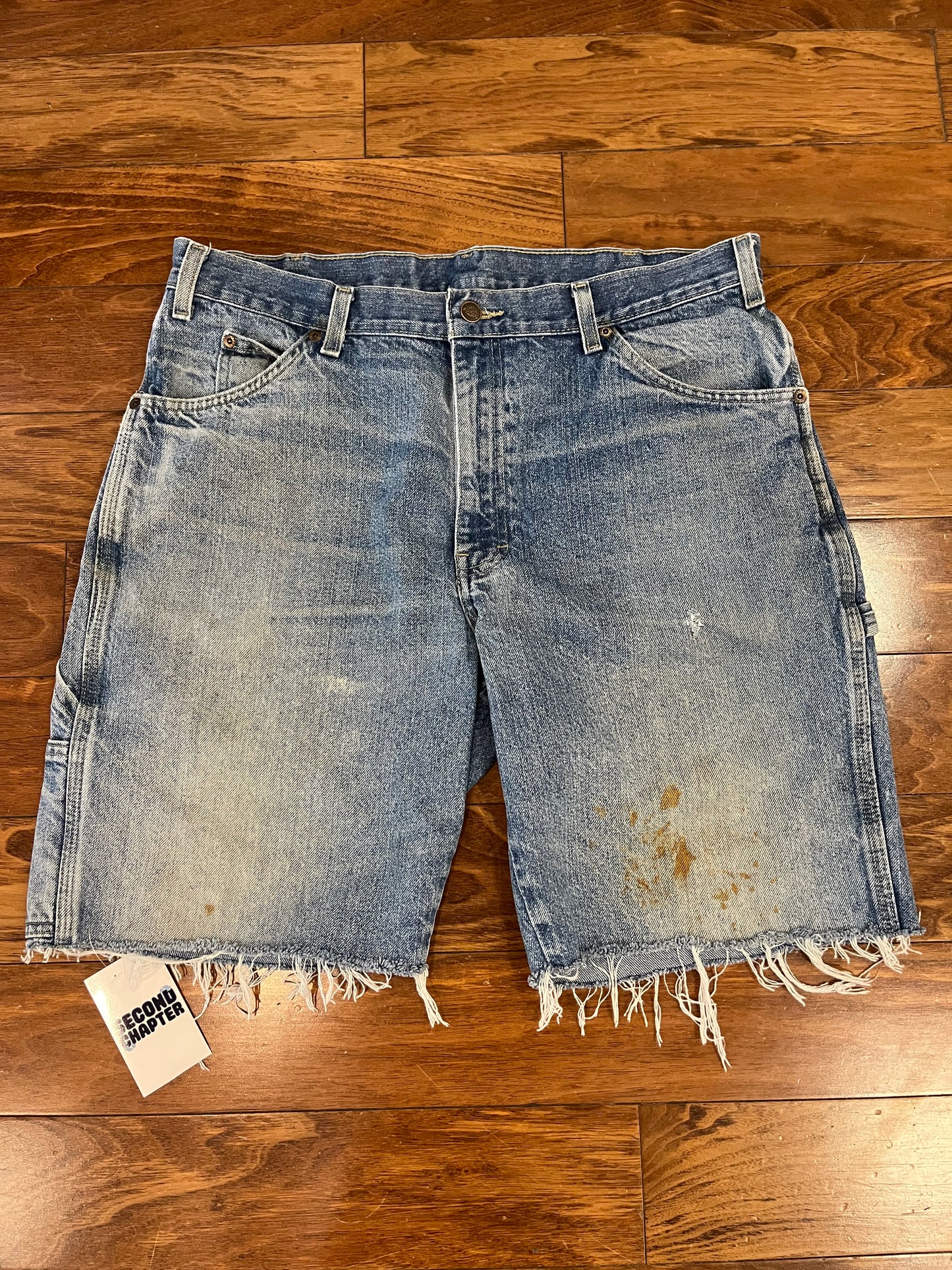 00s Dickies Red Tab Distressed Jean Shorts (36)