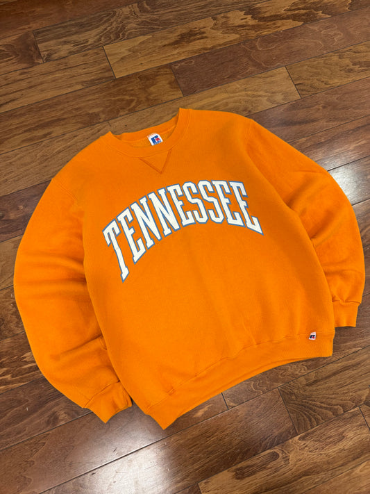 90s University of Tennessee Spell Out Russell Crewneck (M)