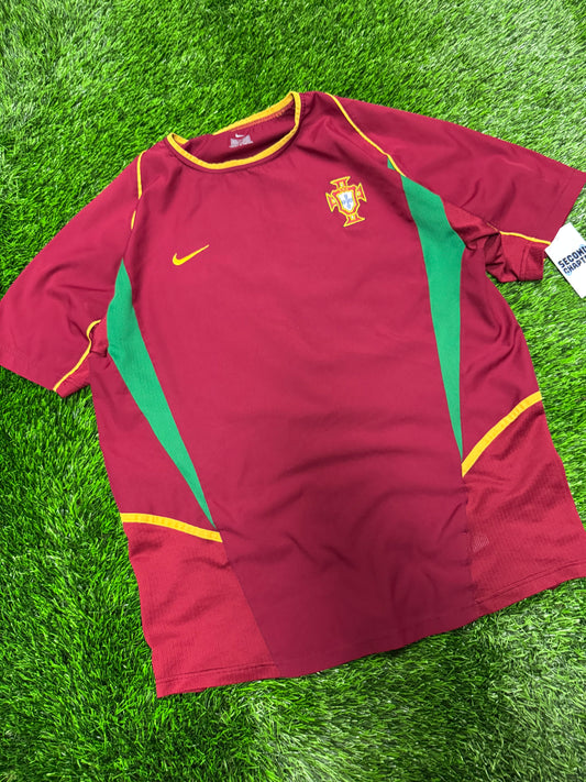 2002 Portugal Paulo Bento #22 Home Jersey Vintage World Cup Kit (L)