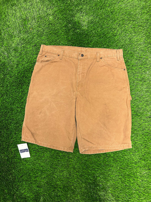 2010 Vintage Dickies Baggy Tan Carpenter Workwear Shorts (38)