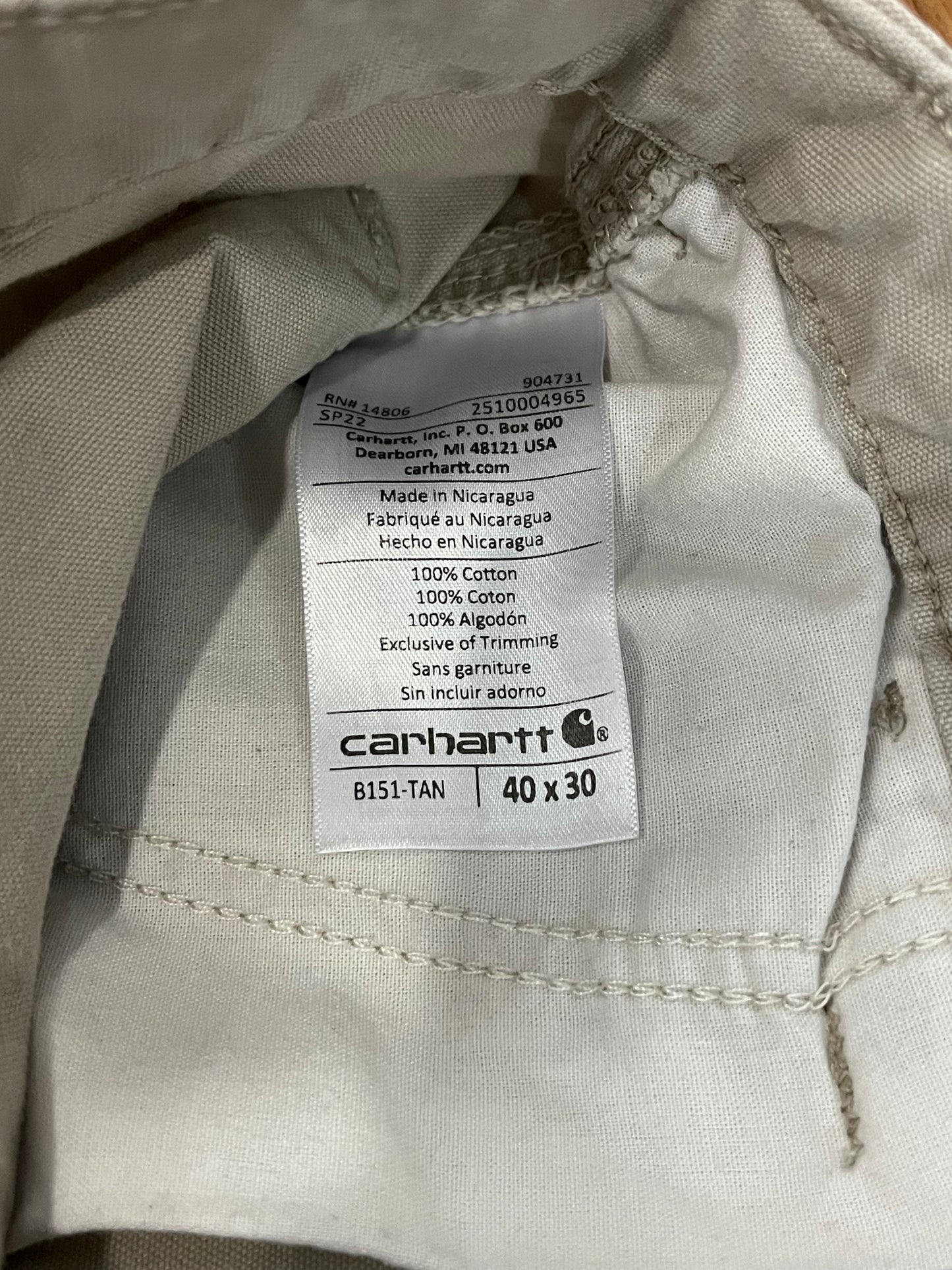 Carhartt Khaki Carpenter Pants (40 x 30)