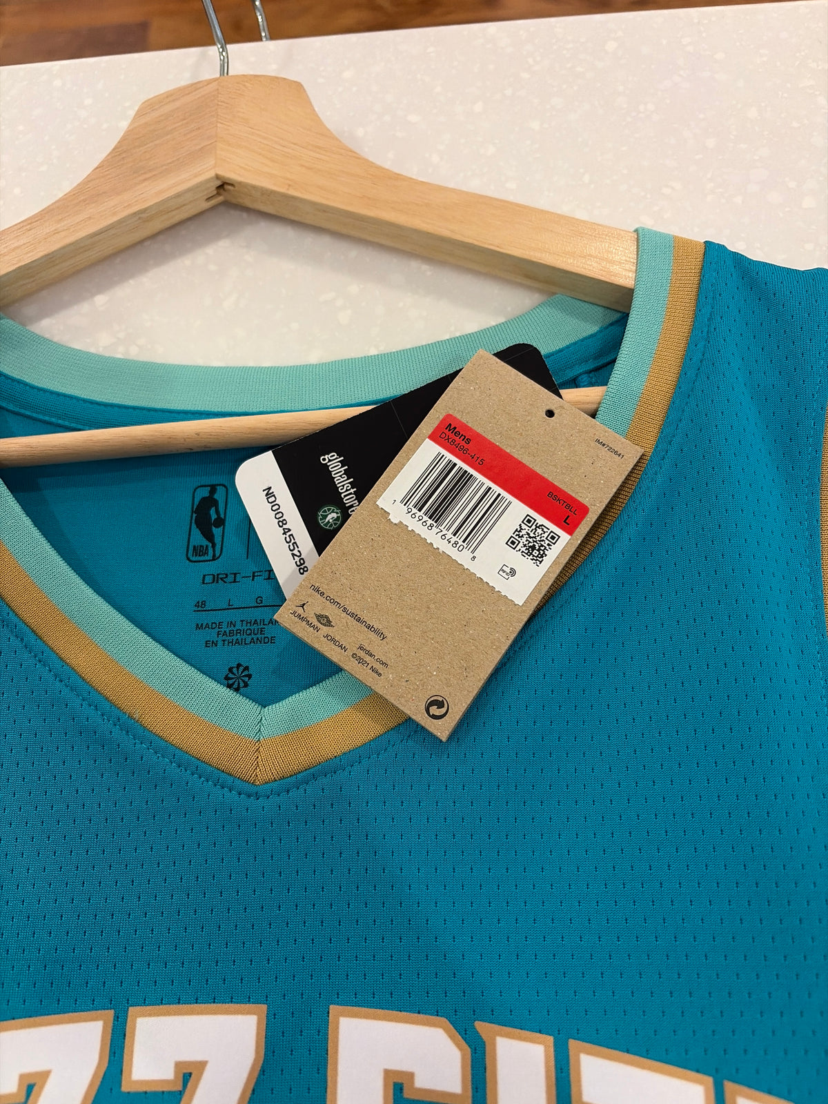 2023 Charlotte Hornets LaMelo Ball Deadstock City Edition Teal Jordan Jersey (L)