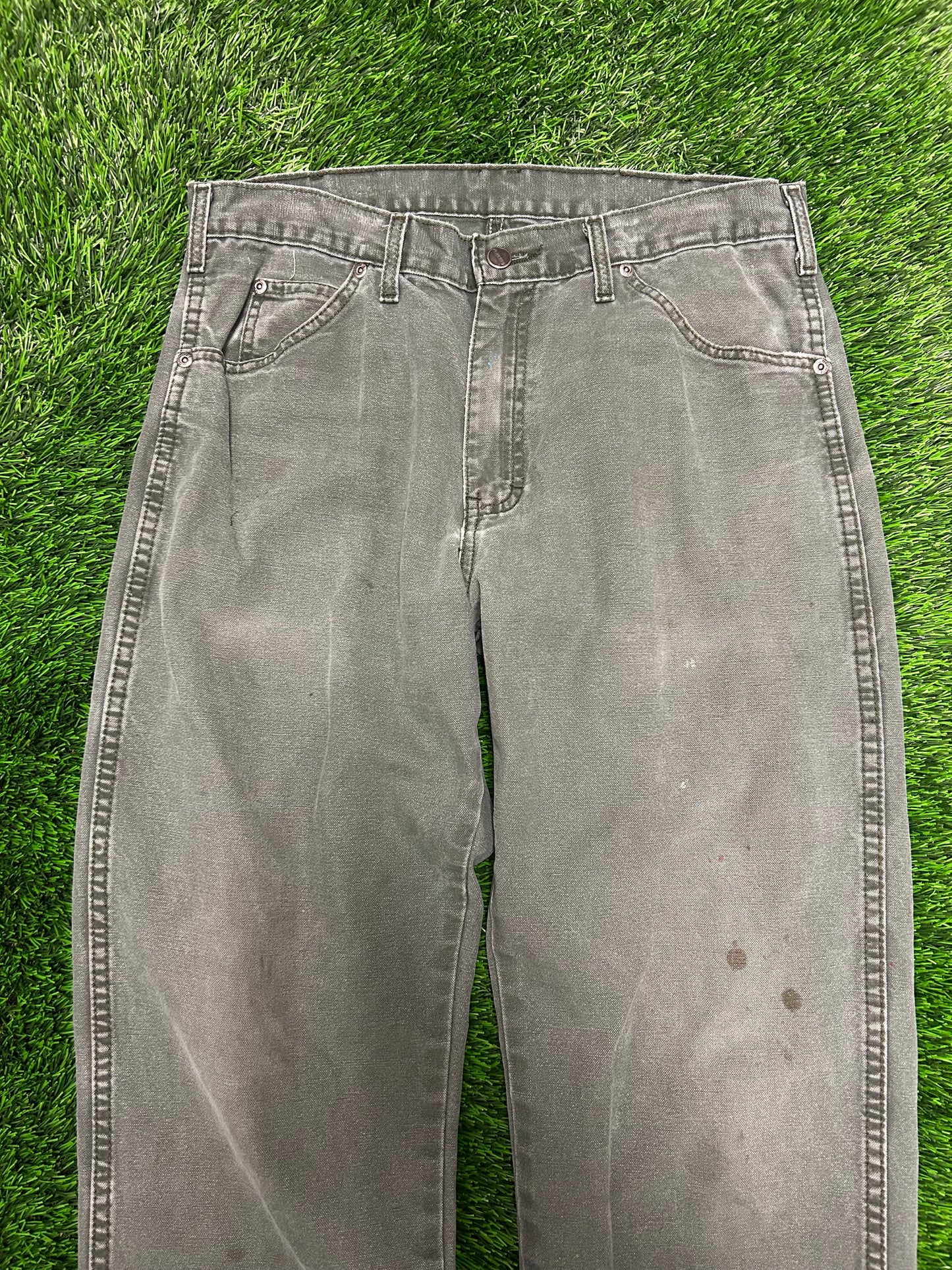00s Dickies Olive Green Black Tab Workwear Pants (34 x 30)