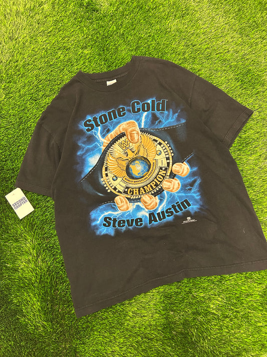 1998 WWE Stone Cold Steve Austin Championship Belt Vintage Wrestling Grail Tee (XL)