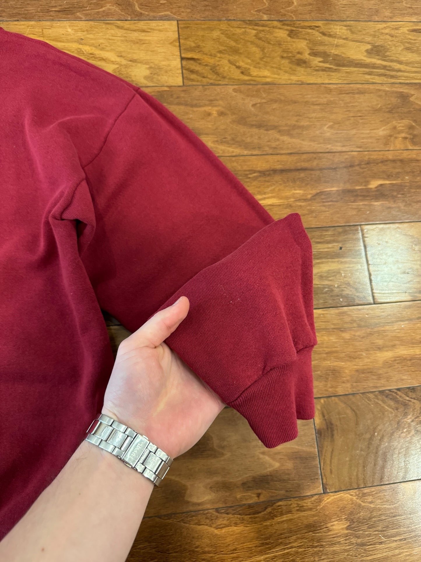 90s Mountain Lion Burgundy Vintage Nature Crewneck (L)