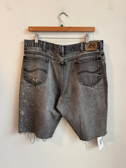 90s Lee Faded Black Distressed Shorts (36)