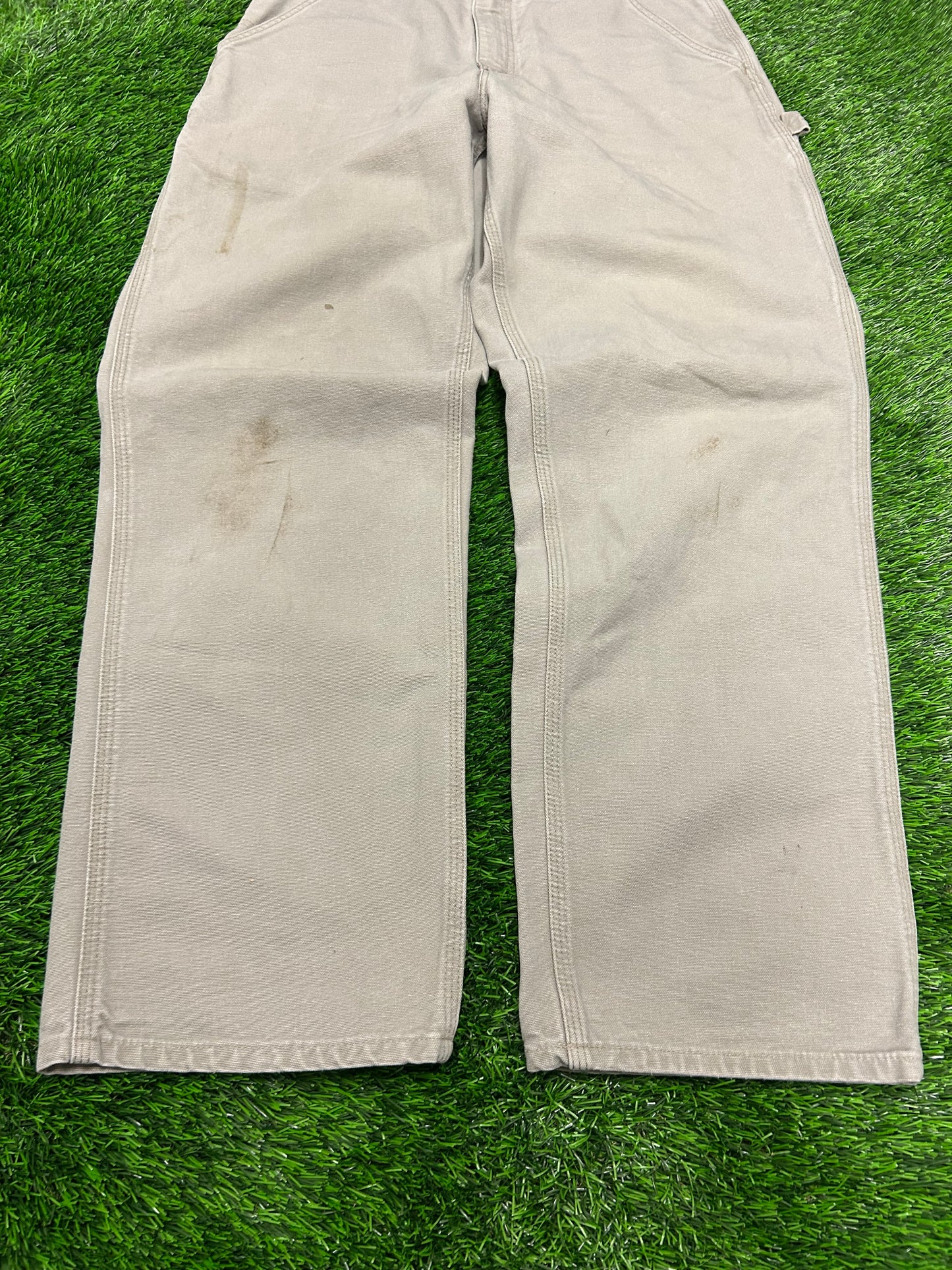 2010 Carhartt Beige Vintage Carpenter Workwear Pants (33 x 32)