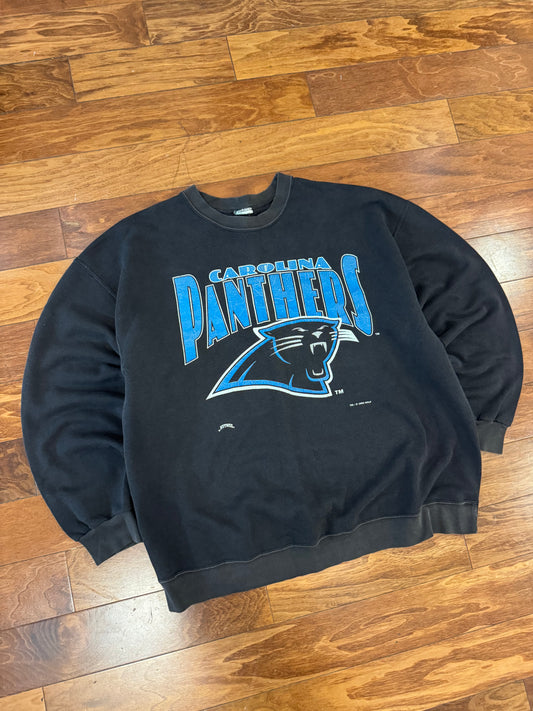 1993 Carolina Panthers Faded Black Crewneck (XL)