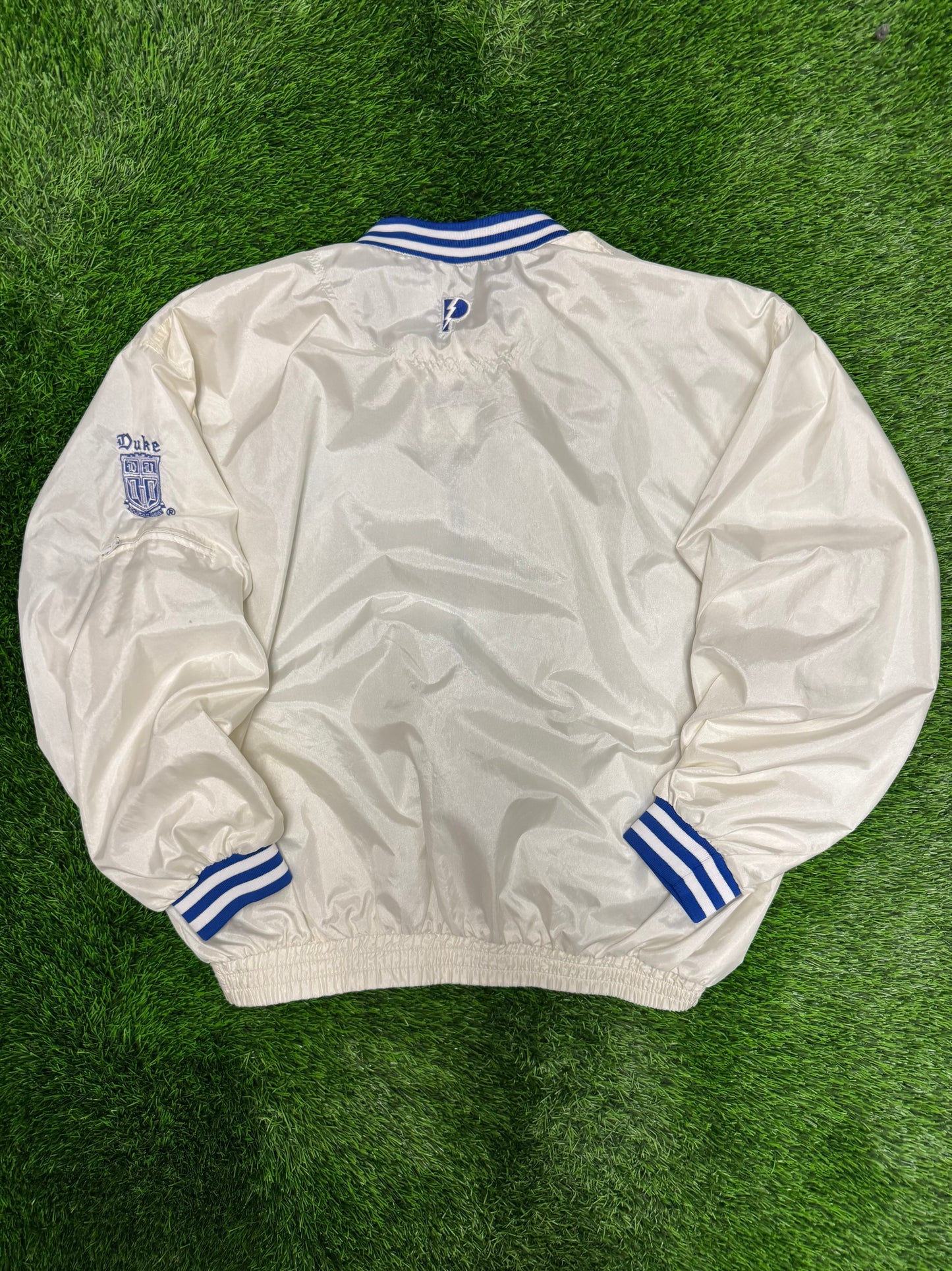 90s Duke University Blue Devils White Pro Player Windbreaker (XXL)