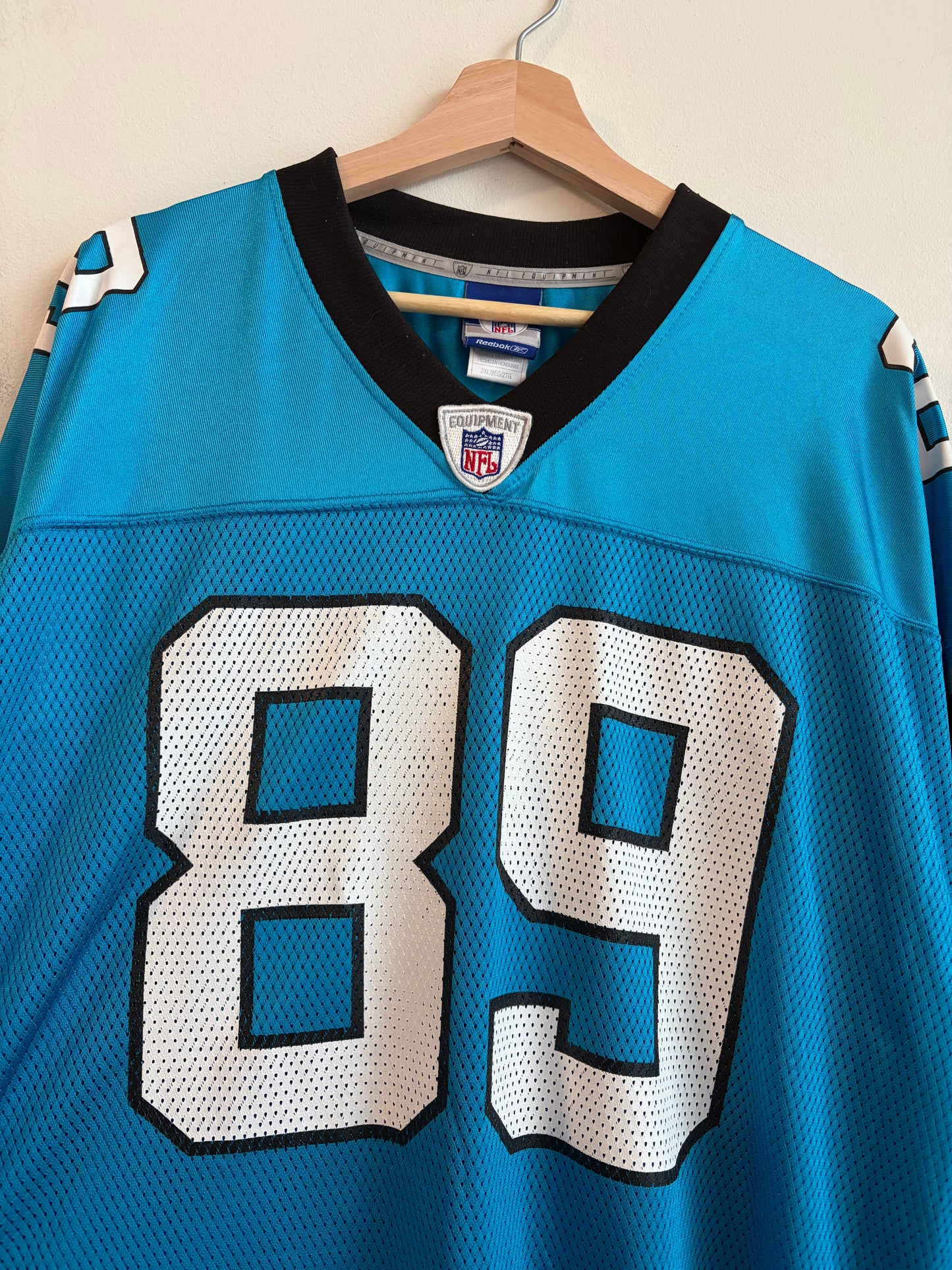 00s Carolina Panthers Steve Smith Blue Reebok Jersey (XXL)