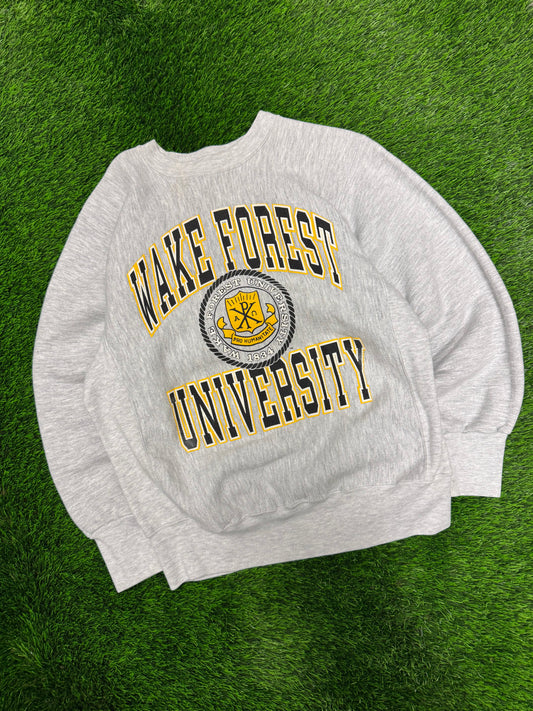 90s Wake Forest University Reverse Weave Vintage Crewneck (L)