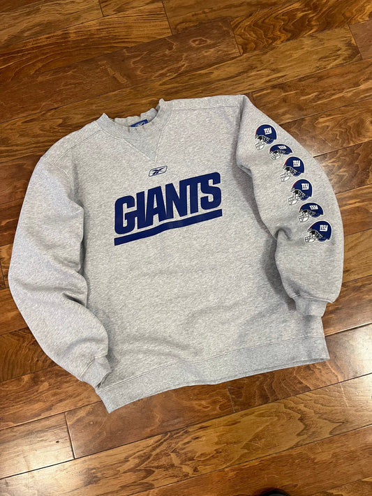 00s New York Giants Reebok Grey Crewneck (M)