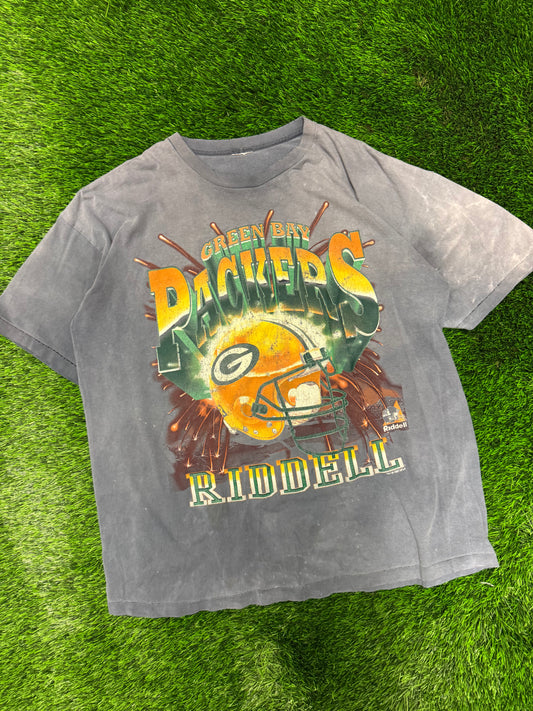 1997 Green bay Packers Riddell Thrashed Faded Tee (XL)