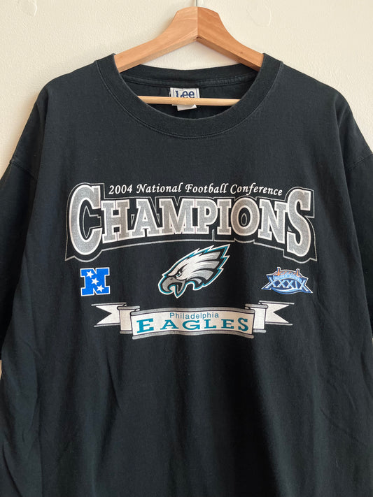 2004 Philadelphia Eagles Conference Champs Black Tee (XL)