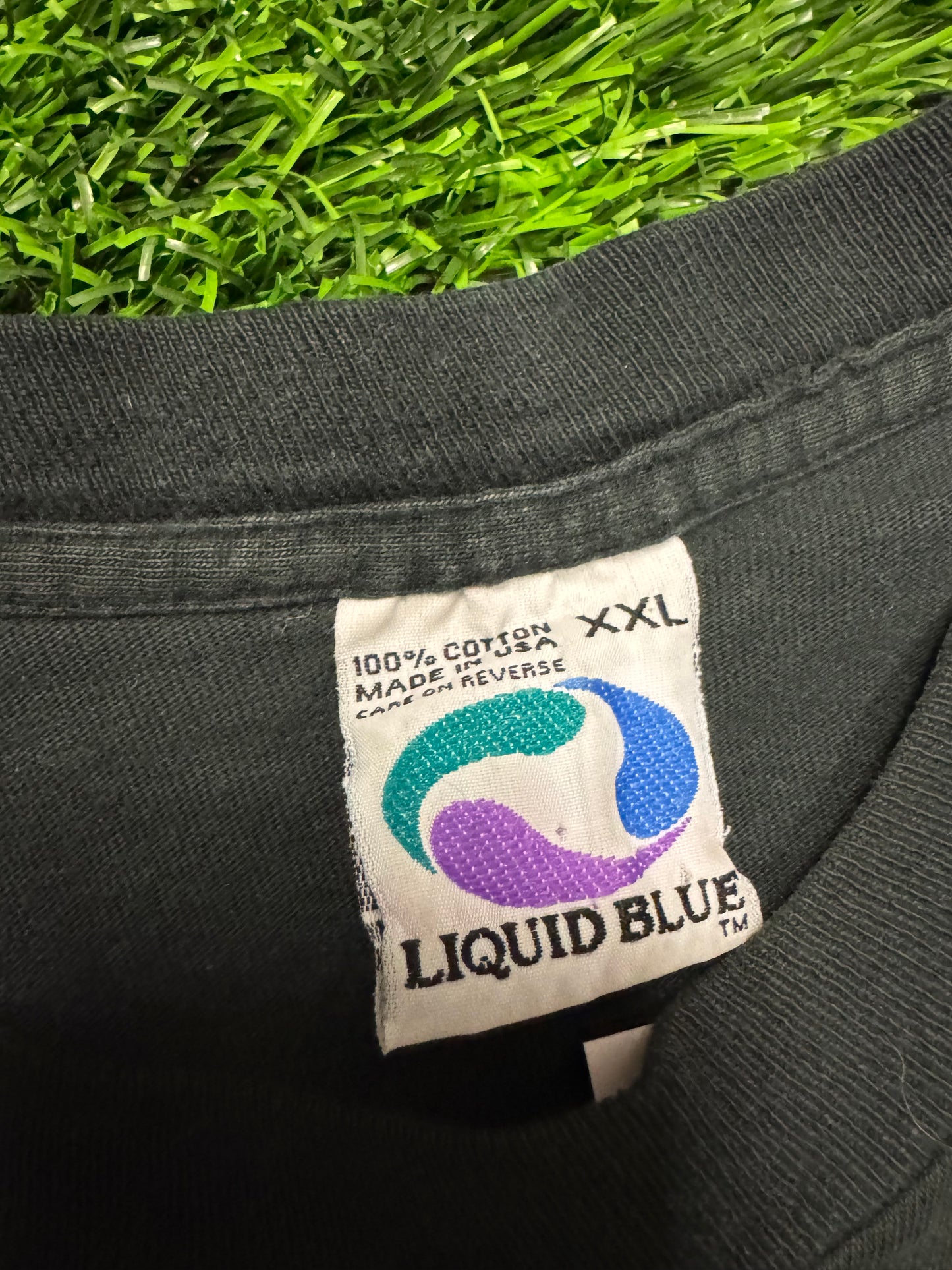 90s Greek Gods Vintage John Connell AOP Liquid Blue Tee (XXL)