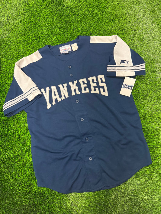 90s New York Yankees Derek Jeter Vintage Starter MLB Baseball Jersey (L)