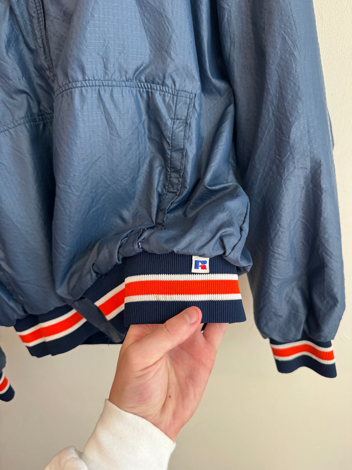 80s Russell Clemson Tigers Vintage Waffle Knit Lined Jacket (XL)