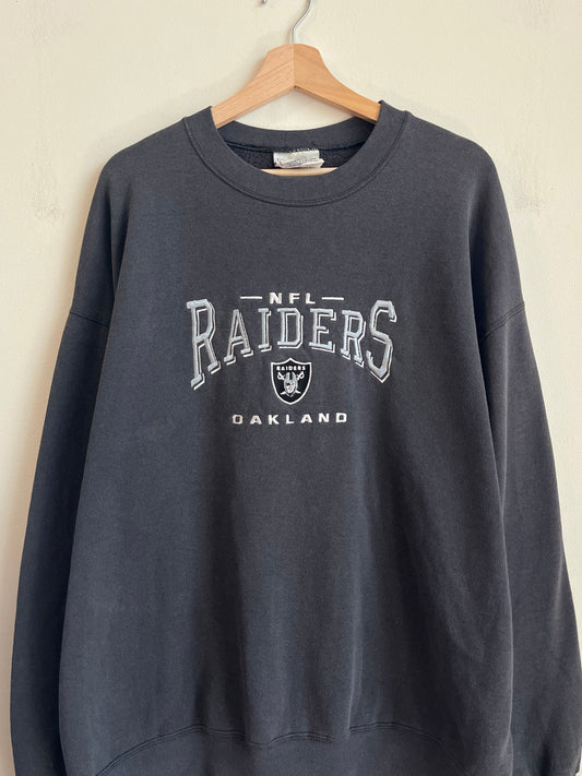 1990s Oakland Raiders Lee Faded Embroidered Crewneck (XL)