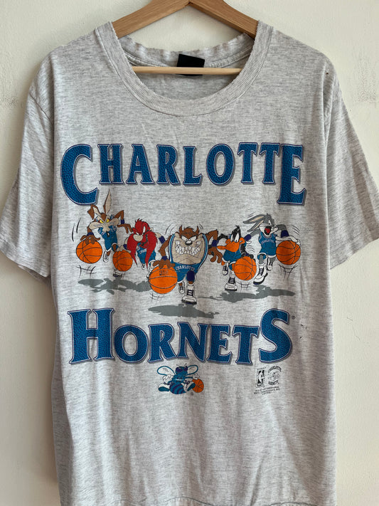 1994 Charlotte Hornets Looney Tunes Grey Tee (XL)