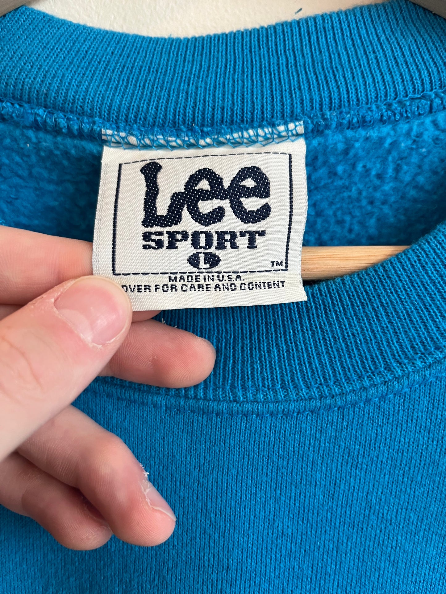 1996 Carolina Panthers Big P Blue Lee Crew Neck (L)